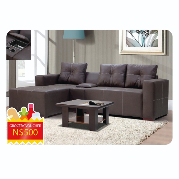 Picture of Oakland 3Pce Couch with Chaise & Console + 500 Voucher