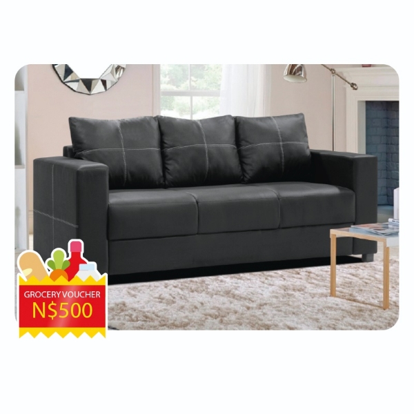 Picture of Phillip 3 Seater Couch   Black + 500 Voucher